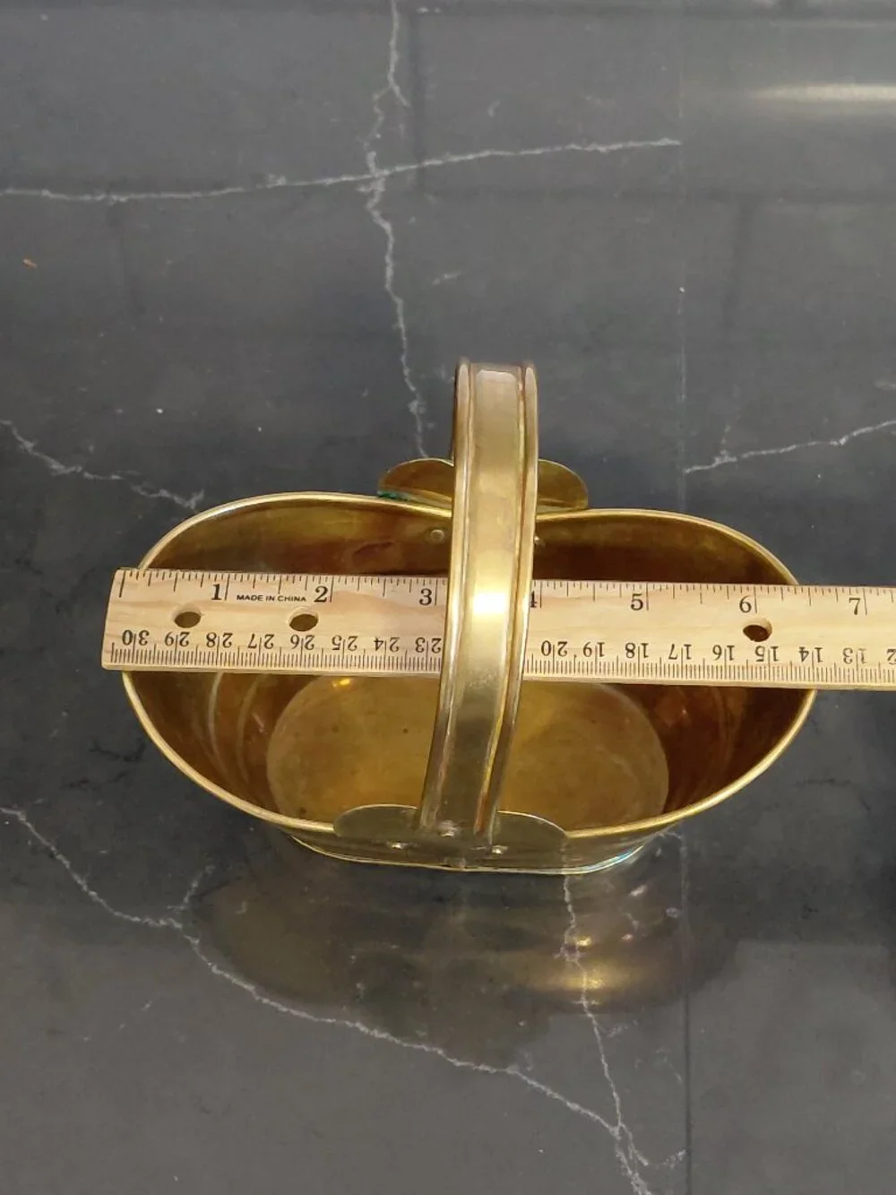 Small Vintage Brass Basket